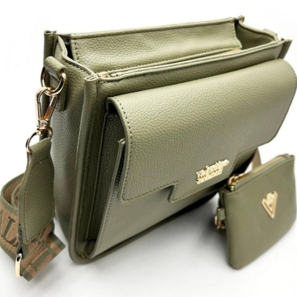 Valentino Orlandi Crossbody Bag Camo Green W/card Holder Wallet - Picture 4 of 8